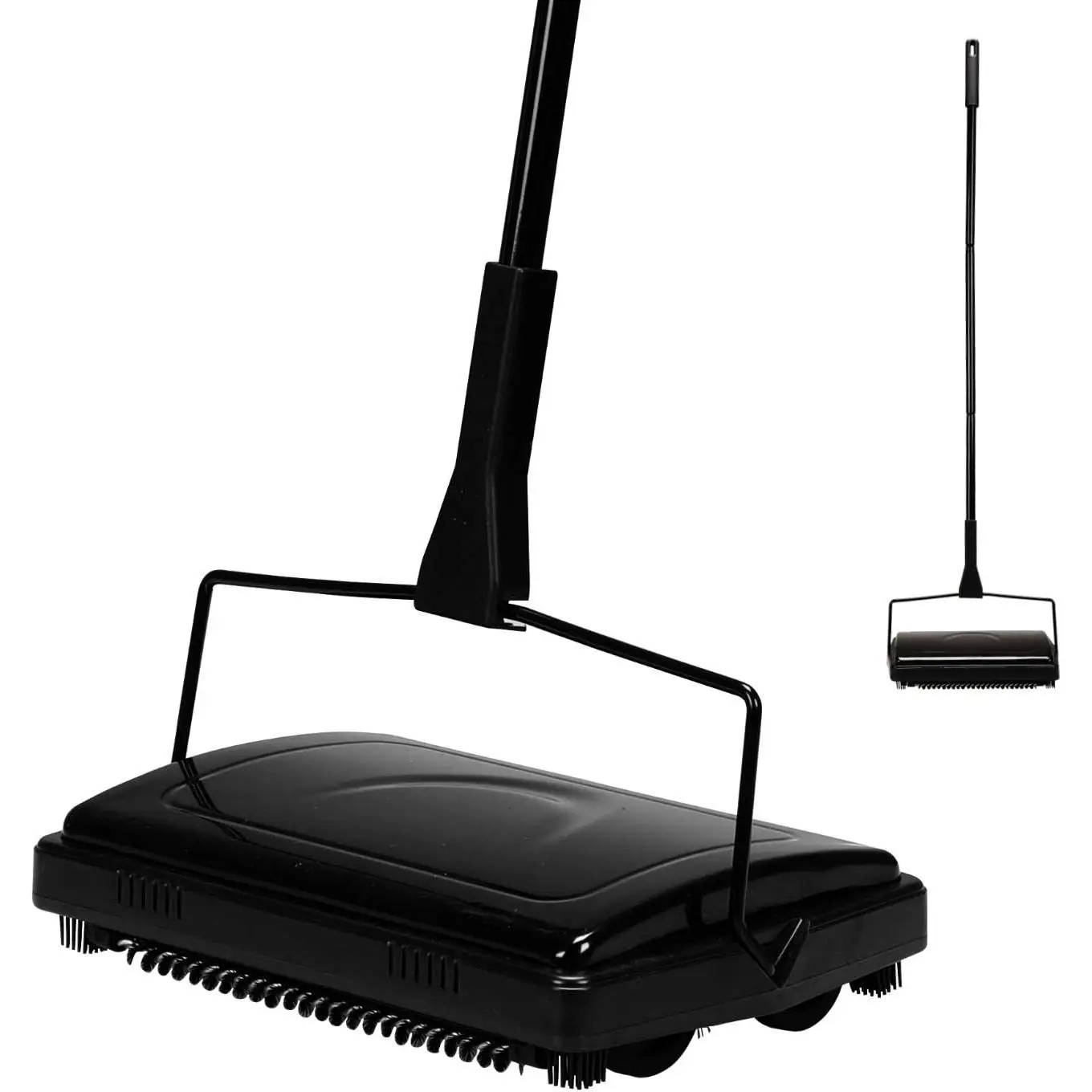 Carpet Sweeper Cleaner Manual Hand Push Non-Electric Black | for  Office Low Carpets Rugs Undercoat Carpets  Dust Scraps Paper Small Rubbish Cleaning with a Brush