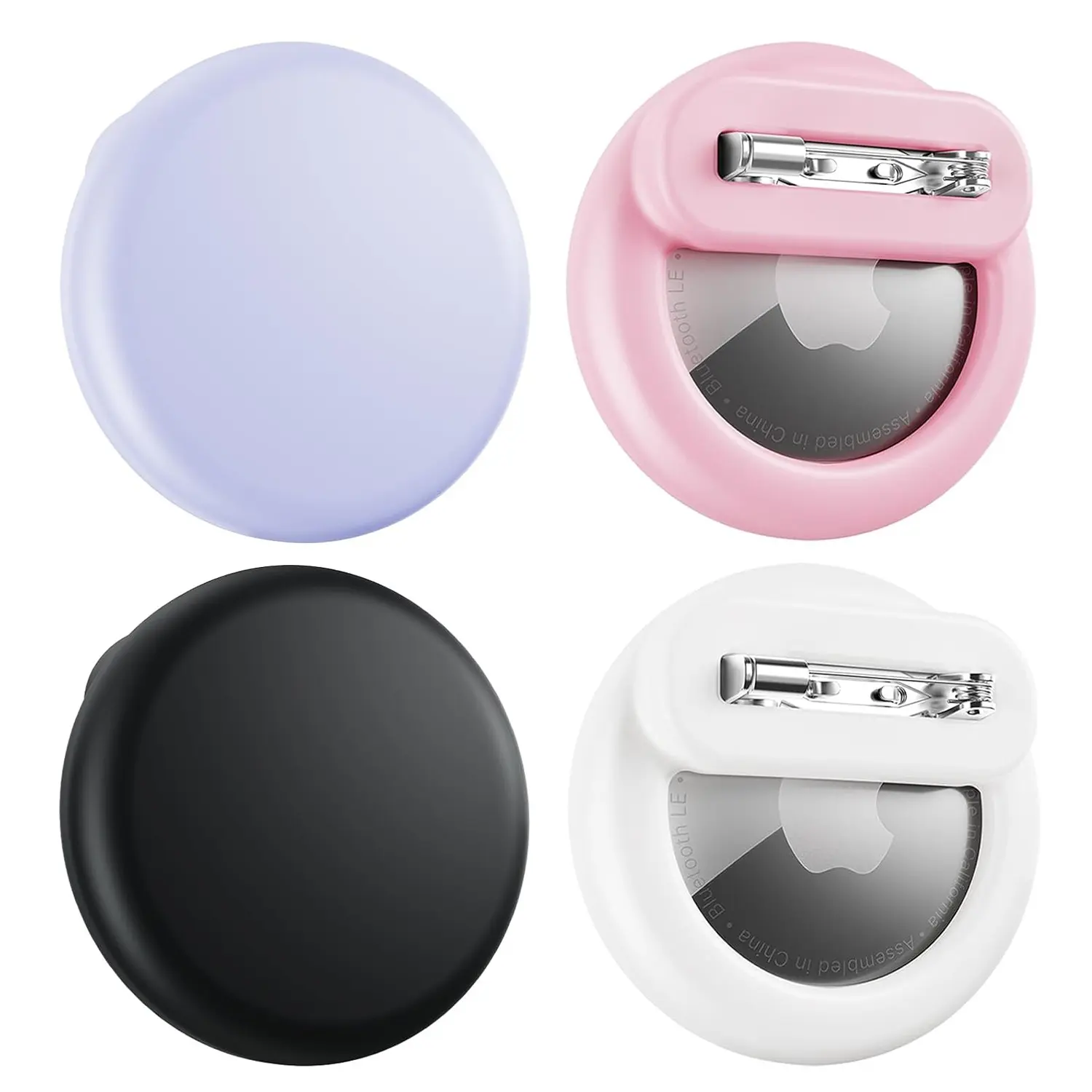 4-Pack forAirtag Gen 2/1 Protective Case, Hidden Pin Fastener, Silicone Material, Dirt-Resistant, Scratch-Proof, for Clothes, Shoes, Pets, Packages