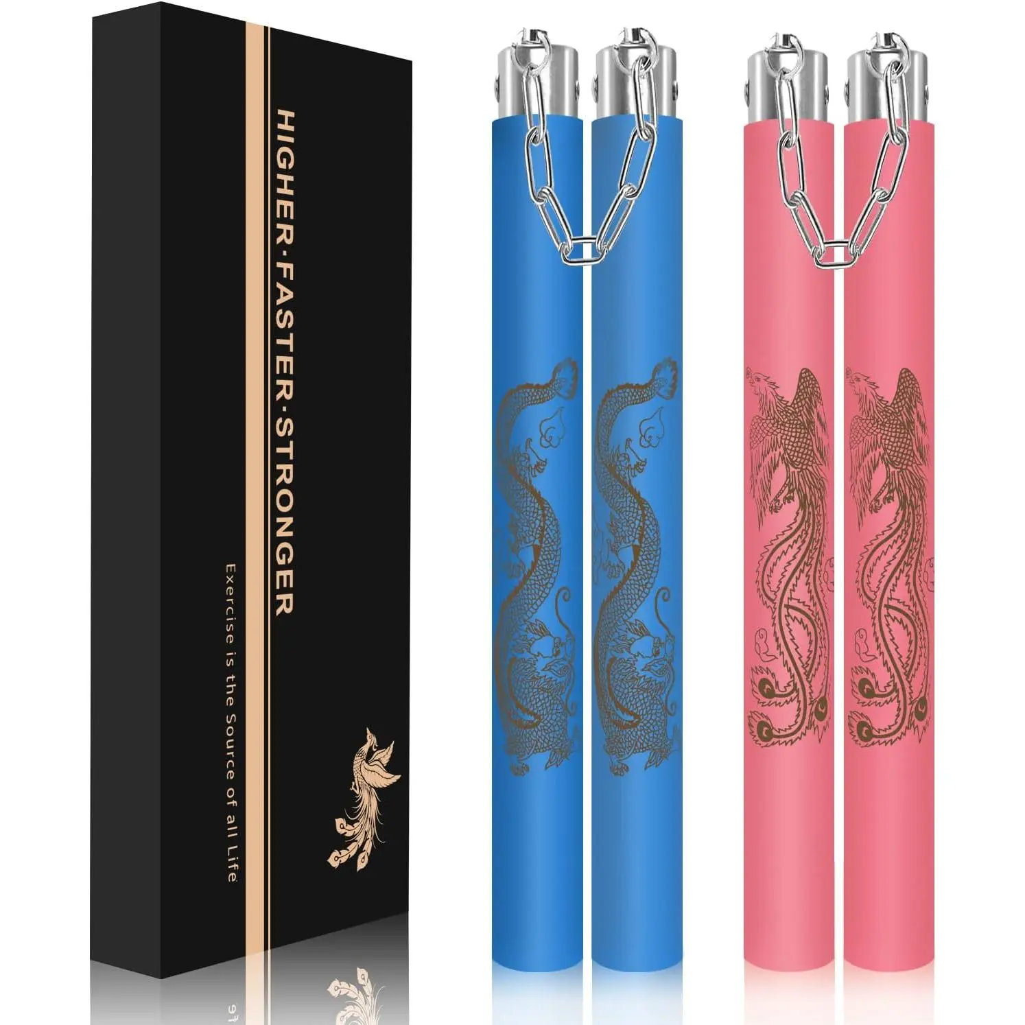 Nunchucks Upgraded Foam Nunchucks for Kids and Adults, Safe and Durable Nunchucks with Ball-Bearing Chain Connector for Professionals and Beginners