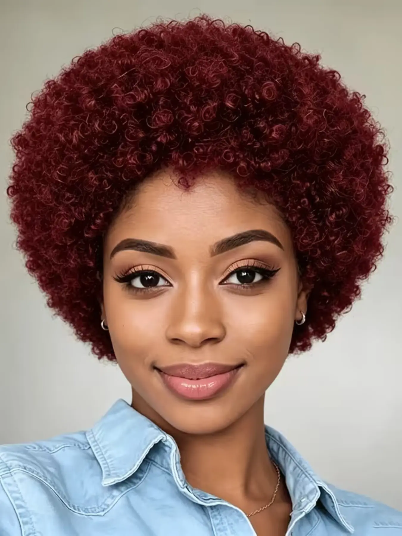 Afro Wig Human Hair Afro Wigs For Women Short Pixie Cut Wigs Soft And Bouncy Wig With Bangs Curly Wigs