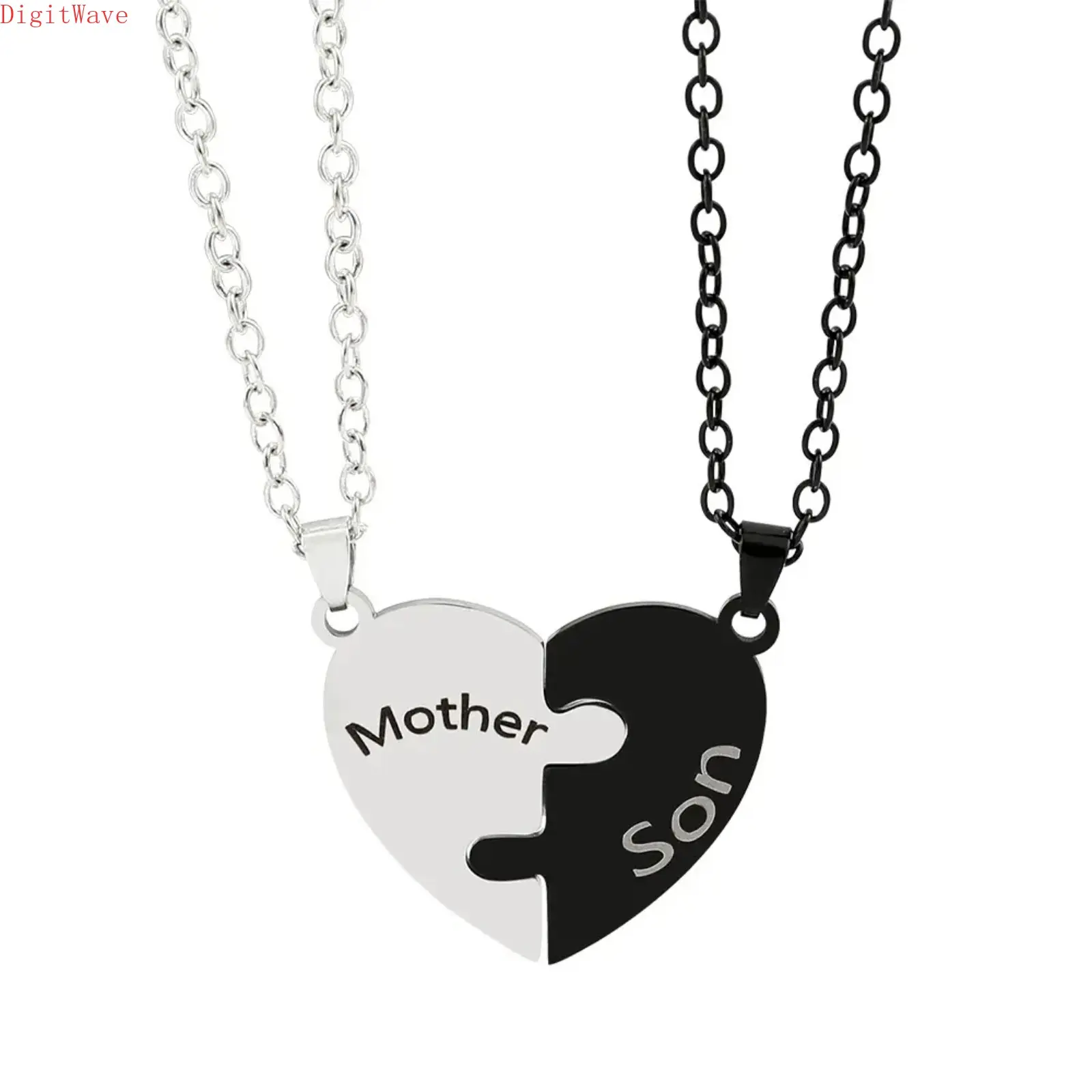 2‑Pcs Matching Split Heart Necklace Set, Sentimental Family Bond Jewelry for Father‑Daughter, Mother‑Son, Siblings, Meaningful Keepsake, Perfect for Birthday, Graduation & Parent’s Day Gift