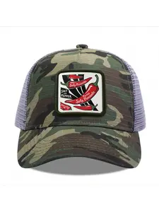 Soly Pimienta Salt and Pepper Camouflage Mesh Baseball Cap for Men & Women - Adjustable Snapback Trucker Hat, Breathable Back for Hiking, Fishing, Camping, Golf & Casual Outdoor Attire Camouflage Random