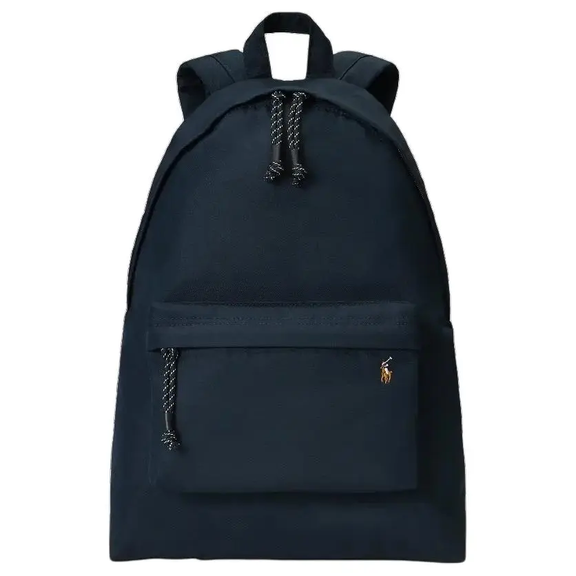 Polo Ralph Lauren Colorful Signature Pony Embroidered Zip-Up Canvas Backpack for Men in Navy Blue