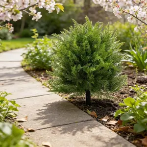 Artificial cedar-shaped trees for planting outdoors, outdoor UV-protective artificial cypress shrubs with ground spikes, realistic evergreen shrubs, suitable for front yards, gardens, backyards and indoor decoration.