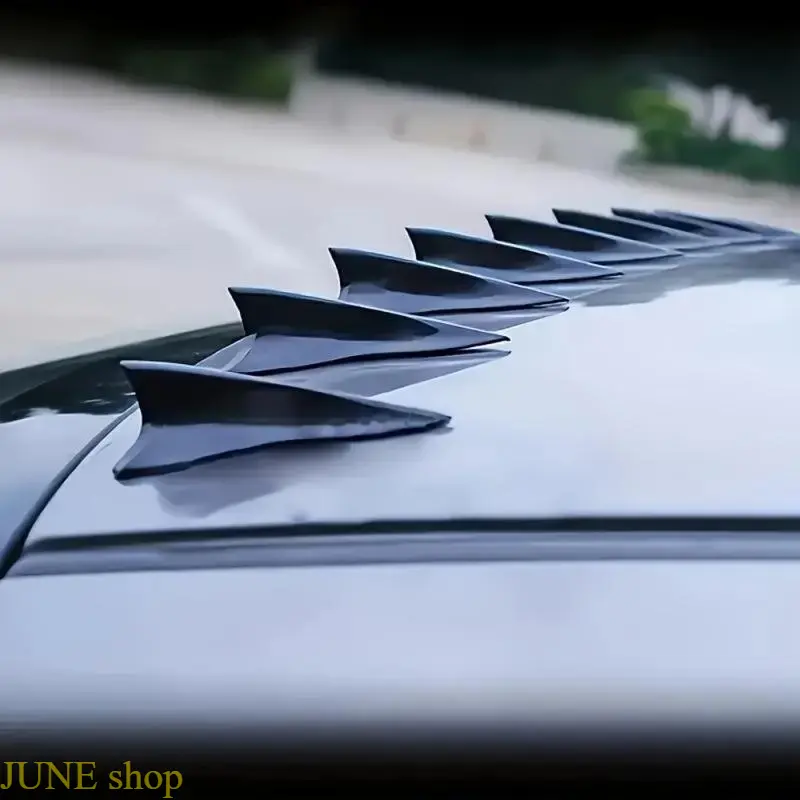 Six Pieces Universal Car Roof Fin Spoiler Set Made Of Lightweight Abs Plastic, Aerodynamic Exterior Modification Accessories Suitable For Most Sedans And Suvs To Upgrade Vehicle Exterior Layout