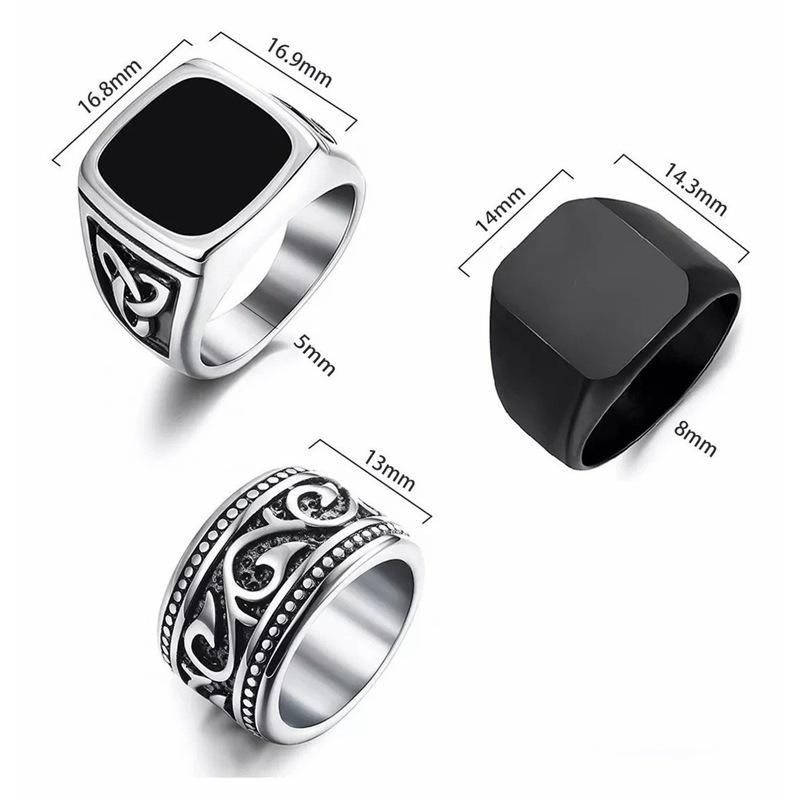 Popular Celtic Triangle Knot Cast Titanium Steel Ring, European and American Men's Fashion Accessory, Personalized Ring