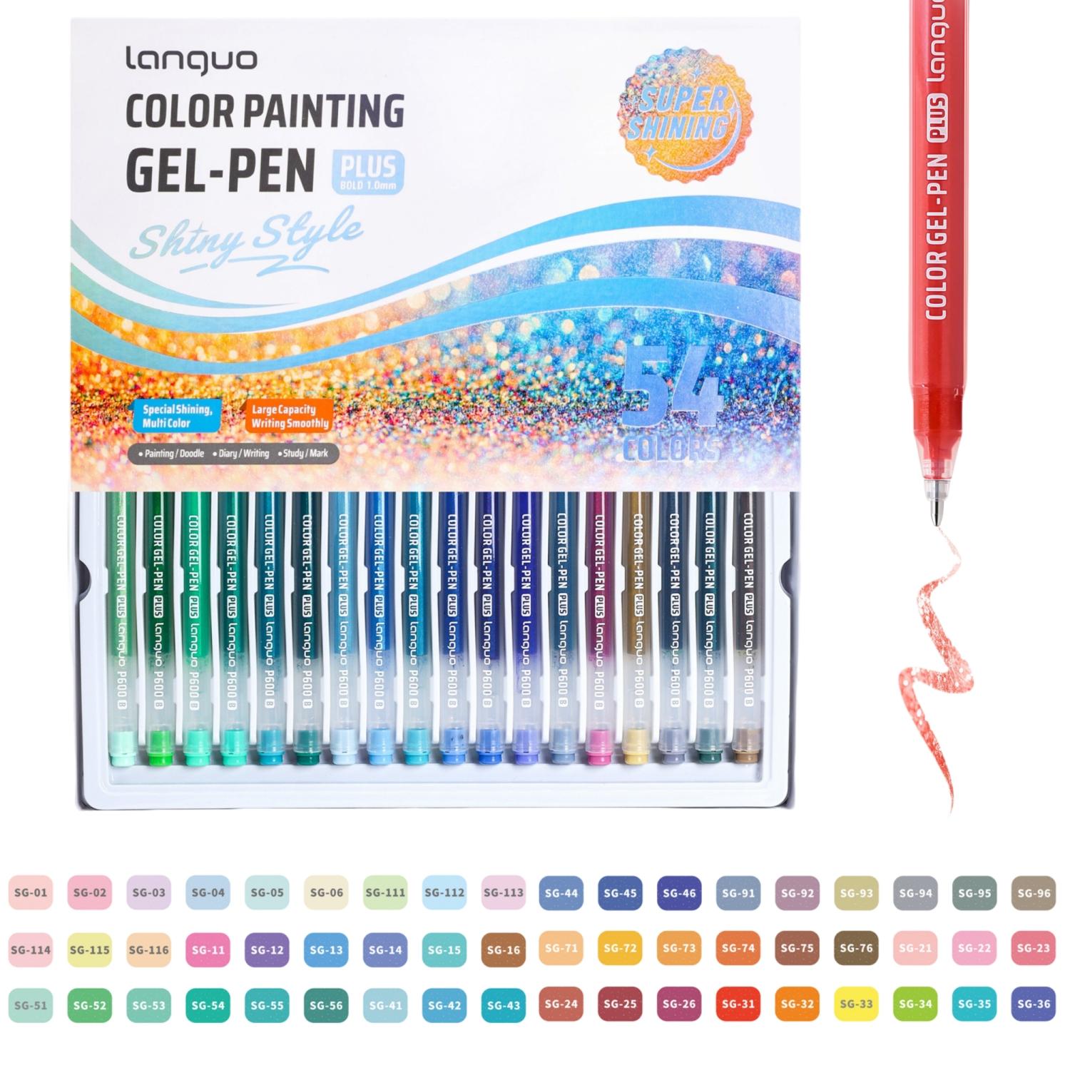16/24/36/54/72 Color Glitter Gel Pen , Super Flash effec Gel Pens for Coloring Books Drawing Doodling, 1.0mm Colored Gel Pens DIY Birthday Cards