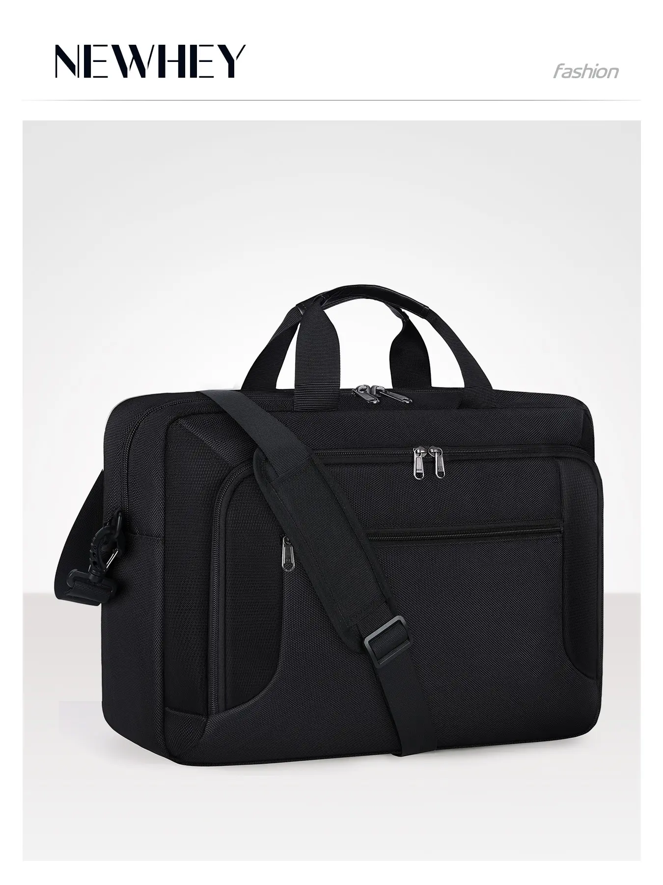 17.3 Inch Laptop Bag, Large Waterproof Briefcase, Adjustable Shoulder Messenger Bag, Business Office Computer Case for Men Women