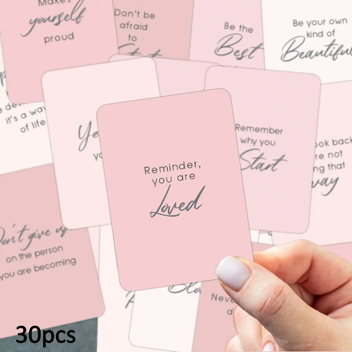 30pcs Inspirational Affirmation Cards, Self-Encouragement Cards for Daily Positive Thoughts, Thank You Cards, Motivational Cards for Women Men, Lunchbox Notes Cards, Positive Message Card, Inspirational Greeting Cards