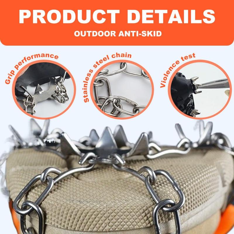 Eight spike anti-slip winter cleats