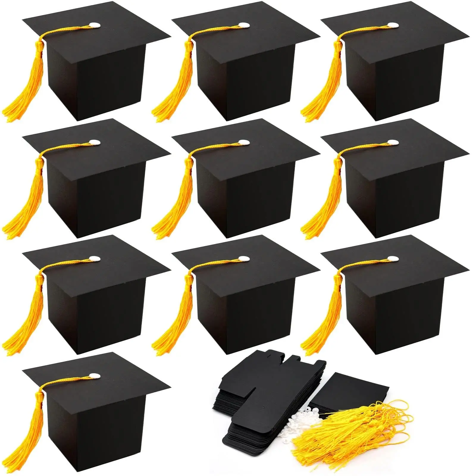 10-piece graduation cap themed gift box, graduation cap candy box, graduation party favor, suitable for 2026 graduation ceremonies, parties, and gifts.