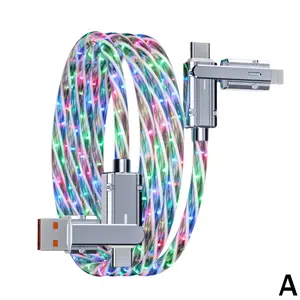 New Starry Sky LED Multicolor Fast Charging Cable 100W LED USB Cable 4 In 1 Fast Charging Zinc Alloy Type C USB RGB Data Cable