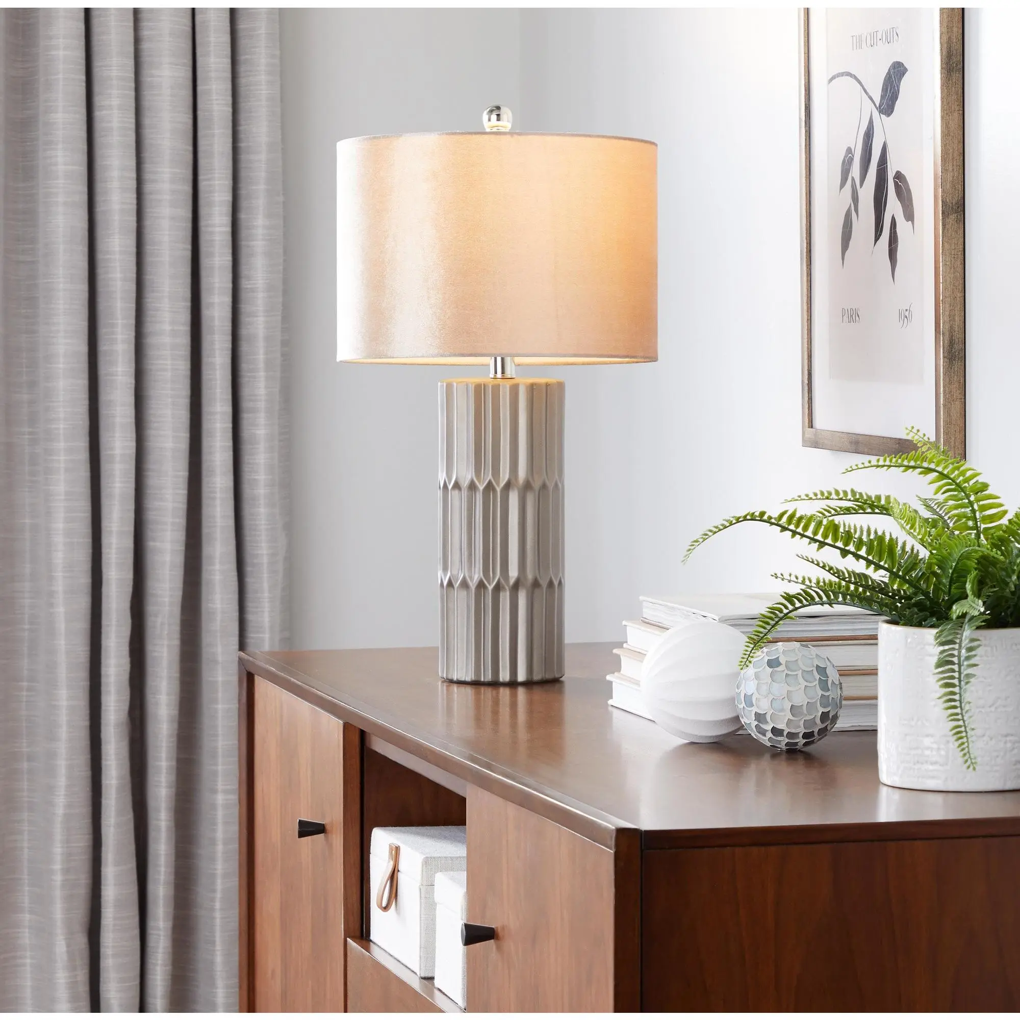 ARCH 22 Inch Contemporary Ceramic Table Lamp Brown Metallic Brown Ceramic with Champagne Shade for Living Room Bedroom Office Nightstand End Table Decor, Sofa Side Table, Apartment Home Decor, Living Room Table for Sofa Side, Bedroom, Office