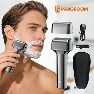 MAXGROOM Electric Shaver: 3 Floating Heads for a Clean, Smooth Shave. IPX7 Waterproof, Long Battery Life, LED Power Display. Perfect for Wet & Dry Use. Reliable, convenient, and comfortable grooming every day. Usb Rechargeable Shaver