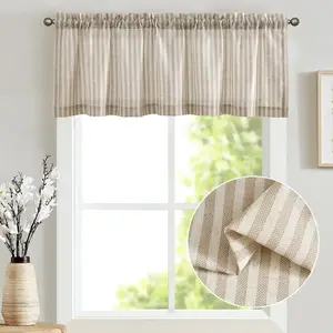 Linen Vertical Stripe Valance