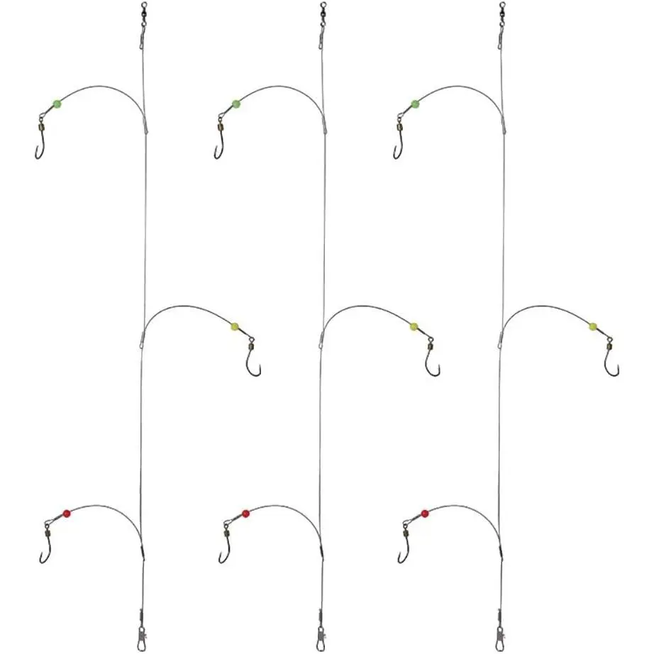 Fishing Hooks with Leader Rigging, Stainless Steel Hook Line Wire and Rig Hooks