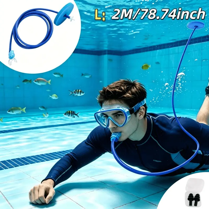 Diving Respiratory Tube, Anti-Choking Single/dual Head Breather, Silicone Underwater Oxygen Device, Suitable for Beginners and Adults, Beginner Friendly