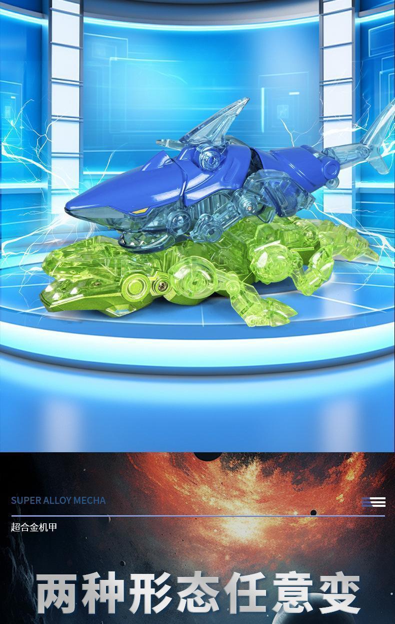 Creative Robot Model Alloy Animal Series Toy Shark/Crocodile Transformable Robot 2In1 Assembly Beast Mecha Combination Set Gift popular