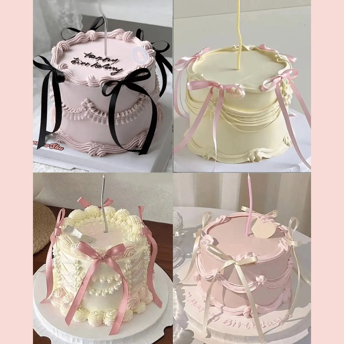 10pcs Silk Ribbon Bow Cake Decoration Set, Graduation Party Tableware, Ballet Theme Birthday Cake, Ribbon, Wedding Gift