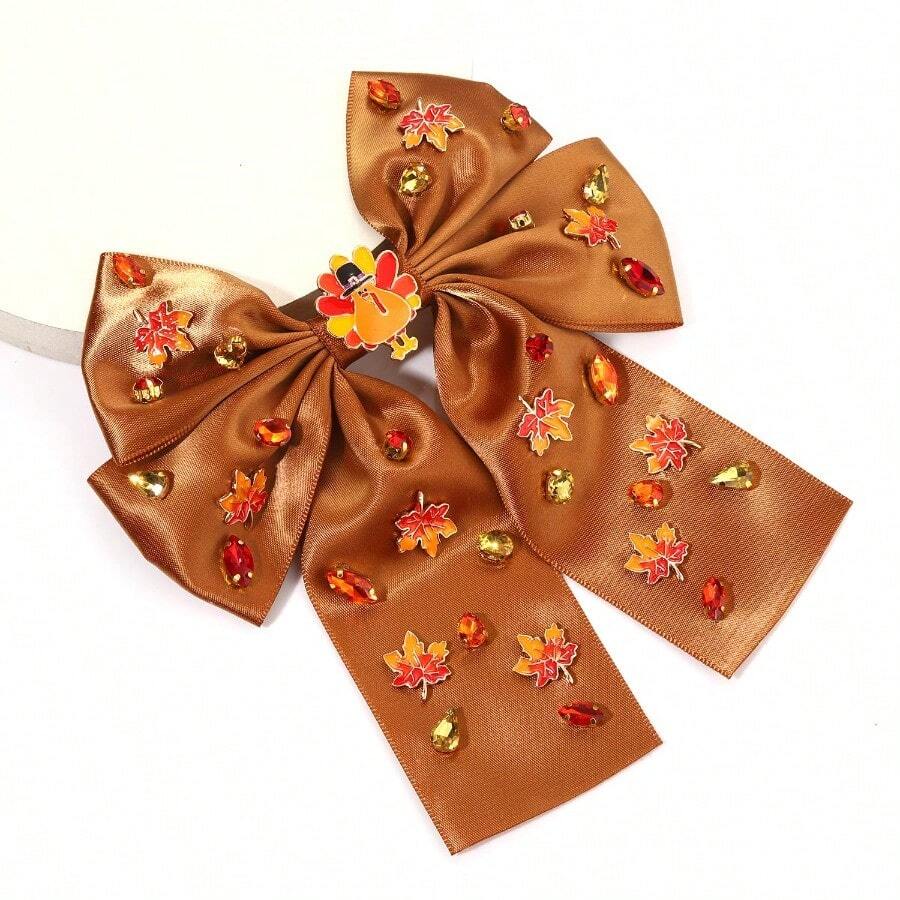 Girls Harvest Turkey Maple Leaf Hair Bow Clips Jeweled Hair Barrettes Thanksgiving Party Favors Gifts Turkey Leaf Brown Girls Harvest Turkey Maple Leaf Hair Bow Clips Jeweled Hair Barrettes Thanksgiving Party Favors Gifts Turkey Leaf Brown