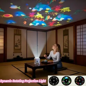 Multicolor Rotating Projector Light, Rechargeable LED Touch Control, Christmas Halloween Laser Stage Lamp, Atmosphere Lighting