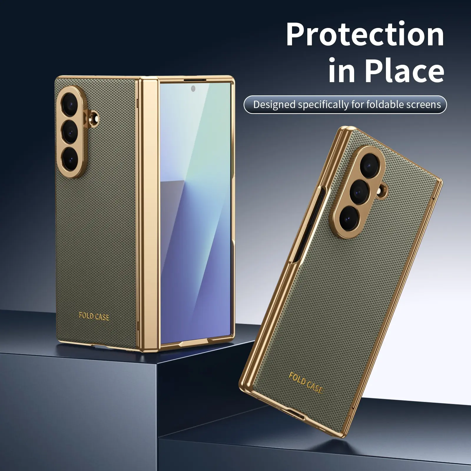Case for Galaxy Z Fold 7/6/5/4 Phone Case Lightweight Protective Cover With Screen Glass Film, Hinge Protector, Simple Solid Color Atmosphere Good Hand Feel, Folding