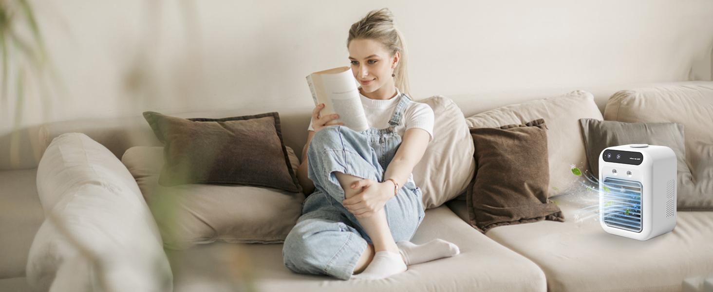 FEDITA Portable 3-In-1 Fan with 2-Speed Mist Fan, Built-In 1800mah Battery, Mnini Air Fan for Traveling, Office, Living Room, Bedroom FEDITA Portable 3-In-1 Fan with 2-Speed Mist Fan, Built-In 1800mah Battery, Mnini Air Fan for Traveling, Office, Living Room, Bedroom