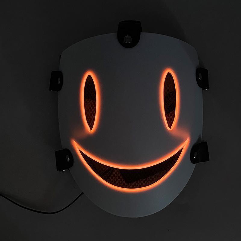 Japanese Anime Cosplay Face Mask Neon High Rise Invasion Mask LED Glowing Mask Sky invasion Masquerade Cosplay Prop