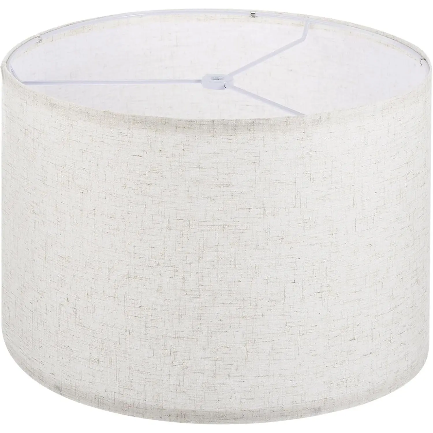 13"x13"x9" Beige Linen Round Drum Lamp Shade, Easy Assembly Lampshade for Table Lamps, Floor Lamps and Bedside Lamps