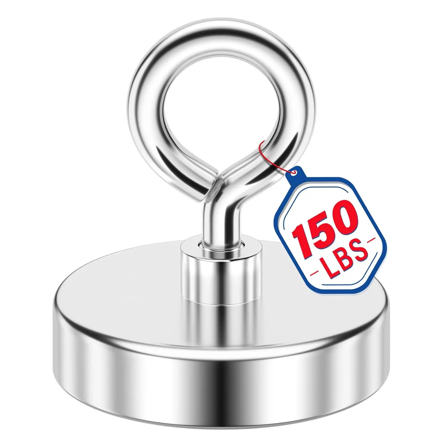 1.42 Inch Neodymium Lifting Magnet, 150LB Capacity Compact Metal Pickup Tool, Lifting Eye Bolt Design for Garage Cleanup, Outdoor Retrieval, Neodymium Magnet