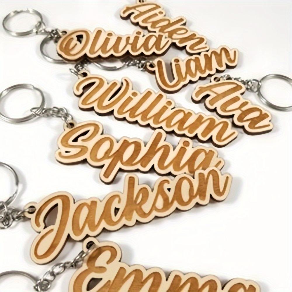 Wooden Keychain with Laser-Cut Name Customization - The Perfect Choice for Gifting or Personal Use
