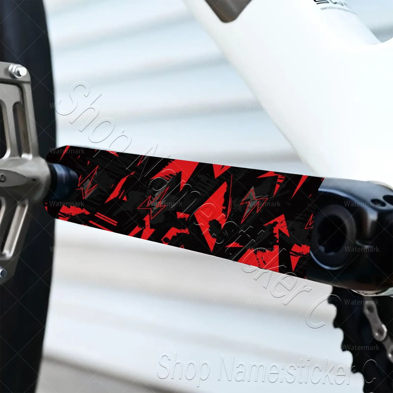 Geometric Bike Crank Stickers, High-Quality Scratch-Resistant Decals, Protective Film, Protector Sticker, Decorative Stickers for Various Bikes