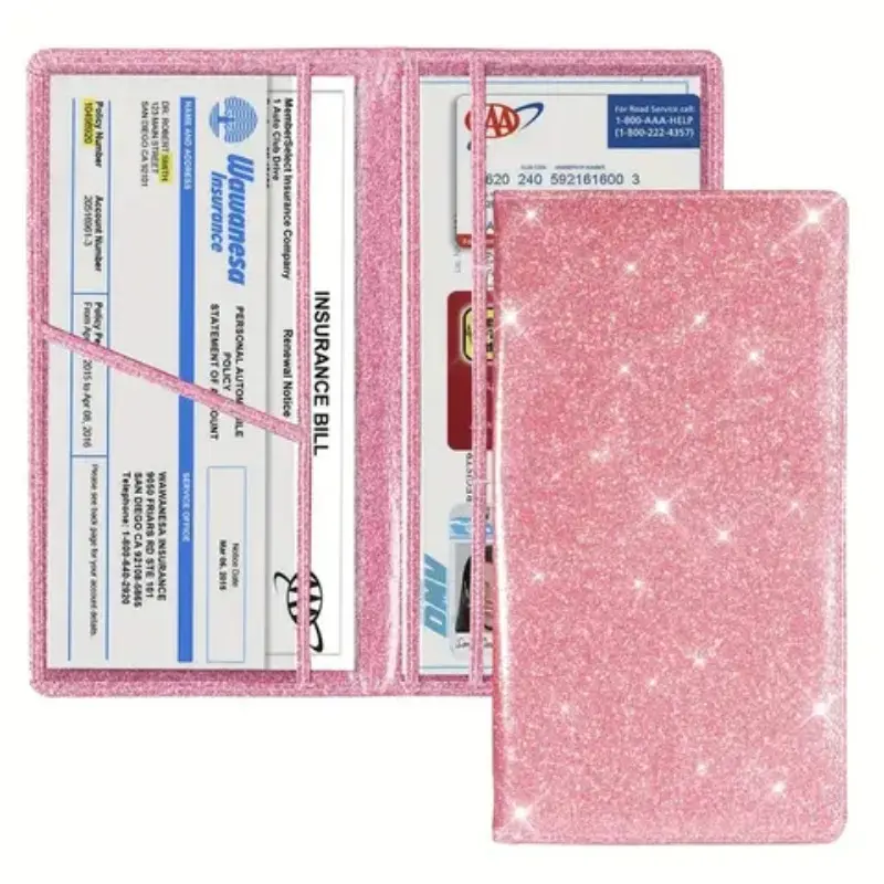 Car Registration and Insurance Documents Holder, Compact Vehicle License File Organizer, Driver Essential Car Wallet Box, Suitable for Cars, Trailers, Motorcycles, Boats