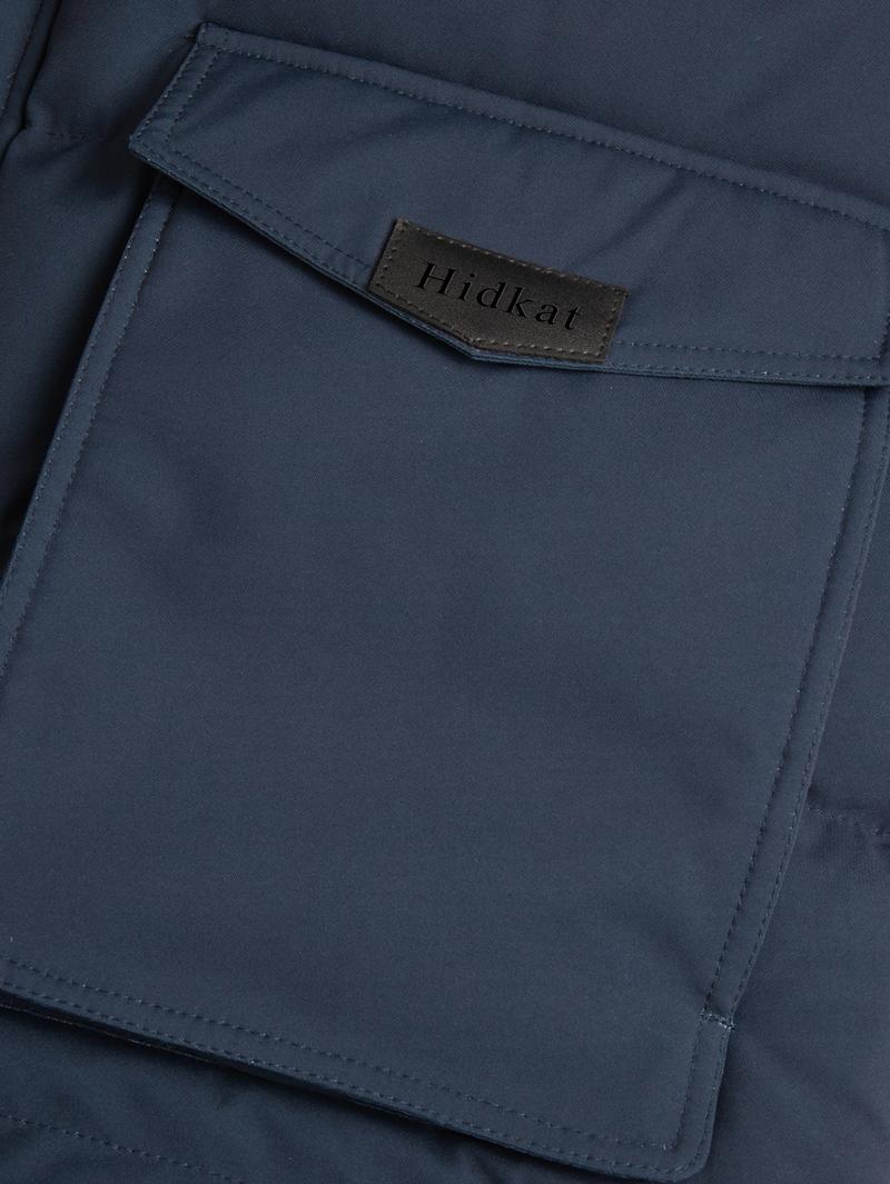 Men's Heavy-Duty Winter Coat with Detachable Fur-Like Hood & Collar - Long Jacket, Large Pockets, -Filled Cold-Weather Outerwear for Skiing, Commuting - Hand Washable (No-Stretch)