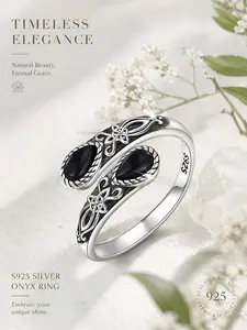 Women's S925 Silver Fashion Vintage Bohemian Style Spoon Open Ring Adjustable Finger Jewelry Elegant Everyday Ring Exquisite Trendy Ring Vintage Rings for Daily Wear Gift Valentine's Day Unique Rings