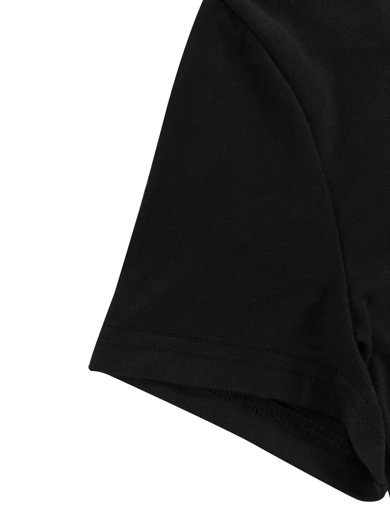 Women's Plain Hollow Out Round Neck Crop Tee, Casual Sexy Short Sleeve Crew Neck T-shirt for Summer, Fashion Women's Top for Daily Wear, Casual Fashionable Top, Womenswear