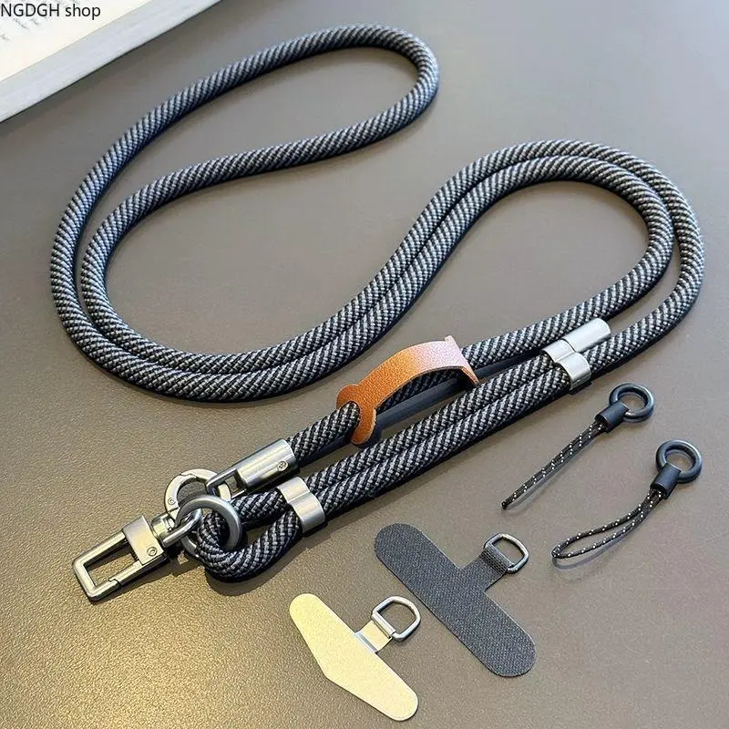 Adjustable Braided Rope Strap for Purses & Shoulder Bags, Black and Grey Crossbody Replacement Accessory for Daily Travel, Purse Shoulder Bag
