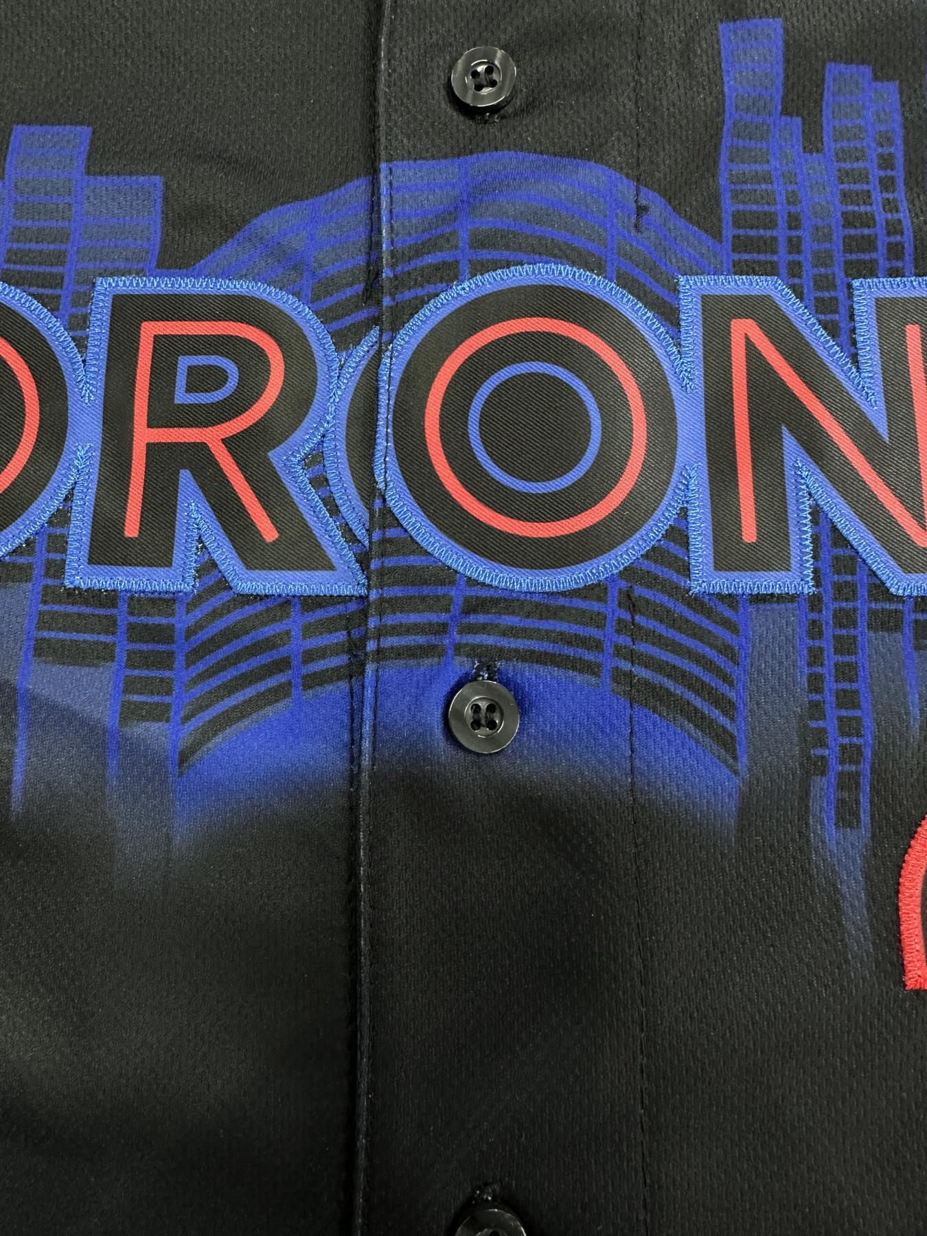 2025 New American Western Baseball Jersey TORONTO #27 T-Shirt Men's Loose Quick Drying Short Sleeved Cardigan Sports Casual Contrasting Men's Top