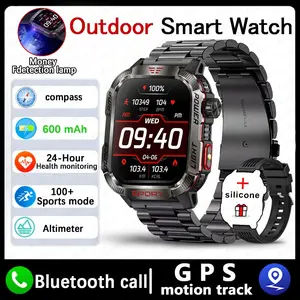 New  GPS Smart Watch Men Flashlight Compass Waterproof 600mAh Battery Outdoor Sport Tracker Bluetooth Call Smartwatch gift