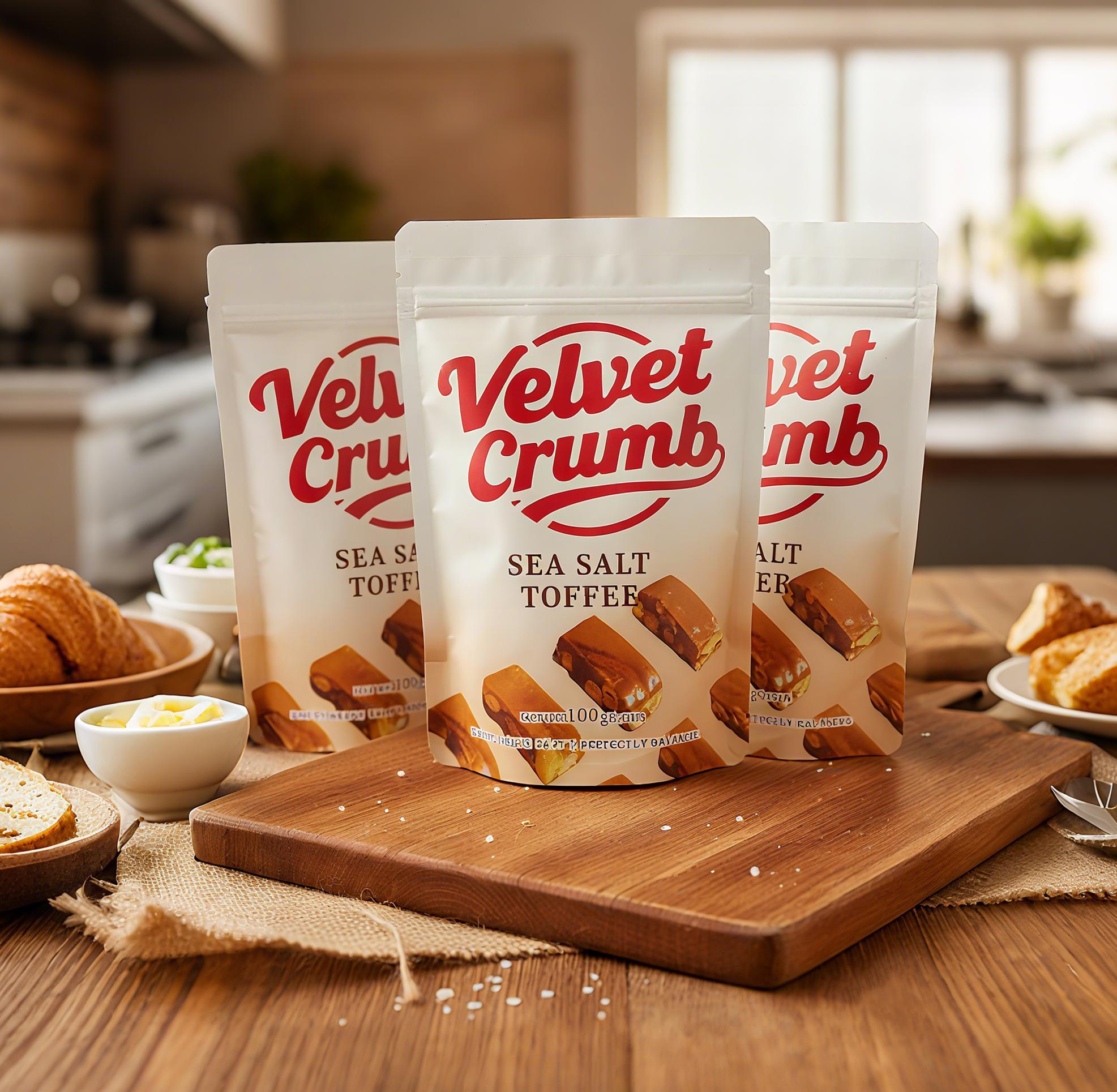 Sea Salt Toffee Candy, Rich Butter Caramel with Sea Salt, Smooth & Chewy Sweet Treat, Classic Gourmet Candy (3.53oz, 3 Pack)