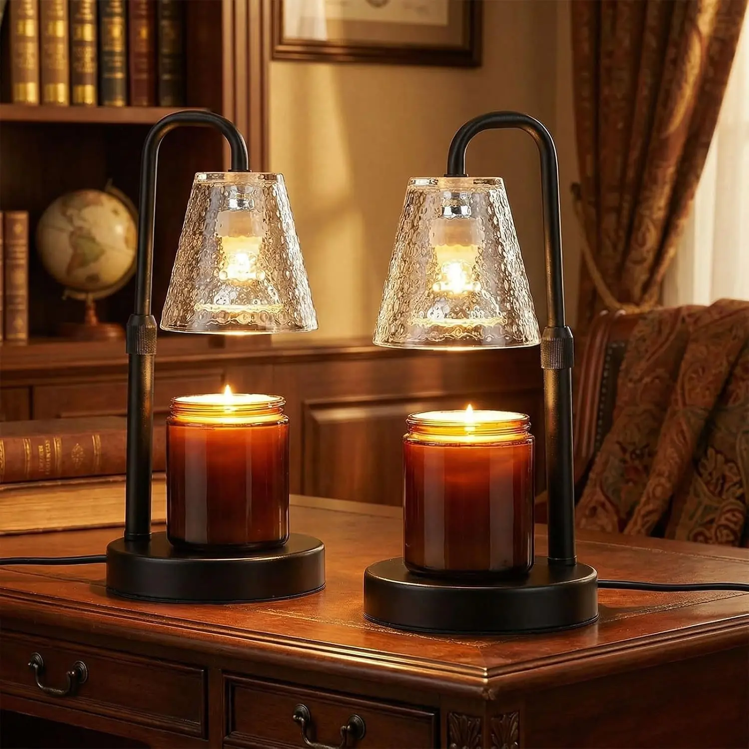 2 Pack Candle Warmer Lamp with Timer,Dimmable,Adjustable Height | Candle heater Birthday Gifts for Women Mom Sister Friends,House Warming Gifts New Home Candle Lamp Warmer with 4 Bulbs