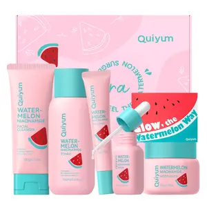QUIYUM Watermelon Niacinamide Skin Care Set, Routine Beauty Skincare for Teens- Gift Set with Cleanser, Toner, Eye Cream, Cream, Serum, Facial Juicy Glow Up for Girls, for All Skin Types (5PCS)