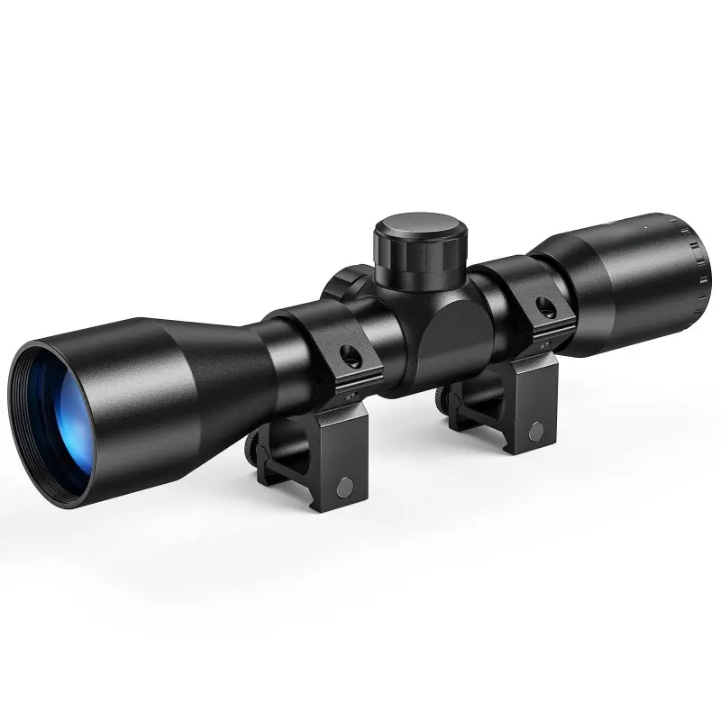4x32 Compact Optical Scope with Crosshair Reticle, Includes Free 20mm Mounts, Lightweight Optic Sight for Outdoor Hunting & Shooting Activities