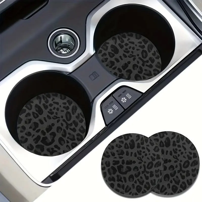 5-Piece Premium Leather Cup Holder Coasters, Universal Anti-Slip Car Interior Accessory, Absorbent Mats to Prevent Stains, 5Pcs, Keeps Cup Holders Clean, Easy To Clean, Elevates Car Space, Premium Interior Upgrade