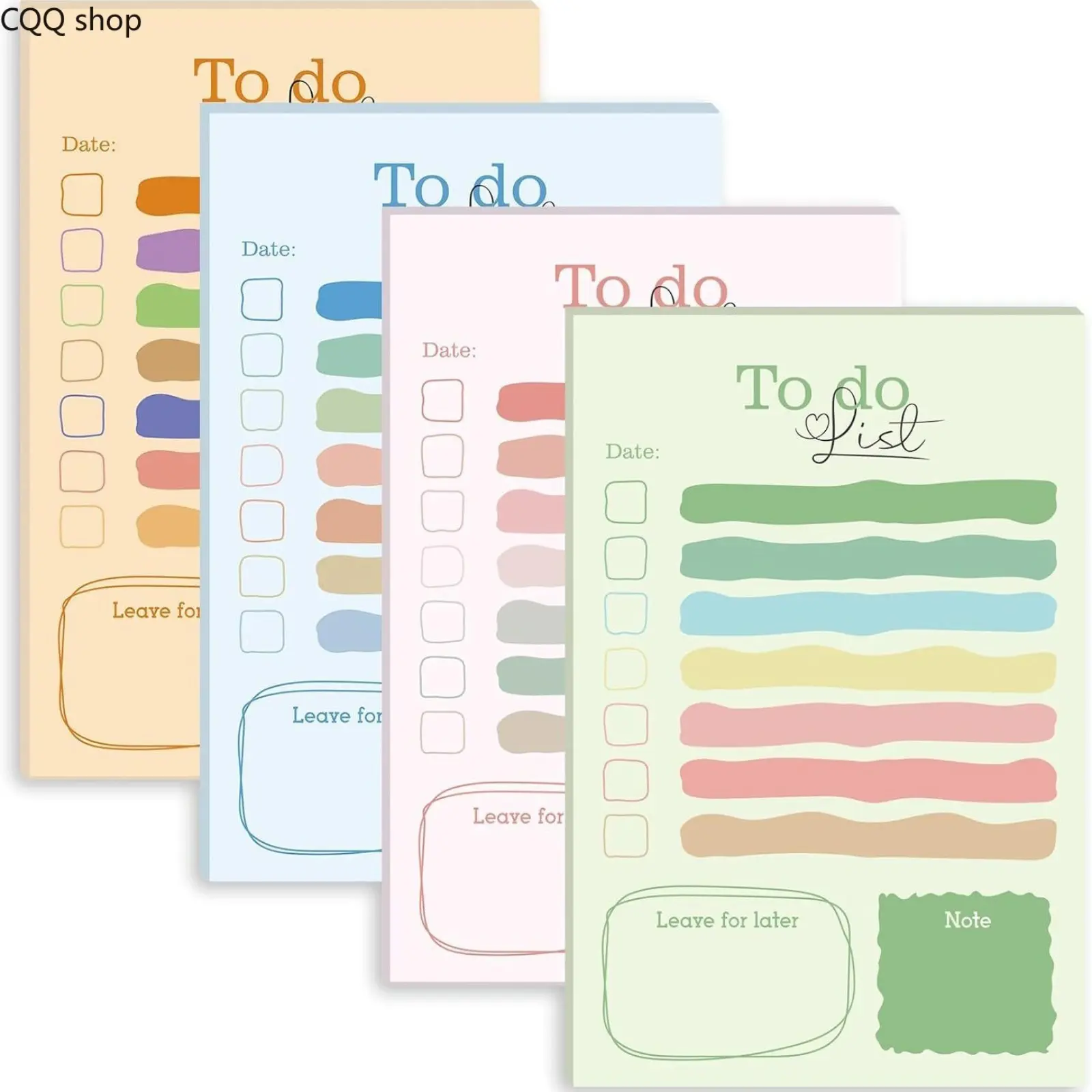 Rainbow Multi-Design Sticky Note Pads, Fresh Aesthetic Planner Memo Tabs, Strong Adhesive Reusable Self-Stick Notes for Daily Journal & Office Study
