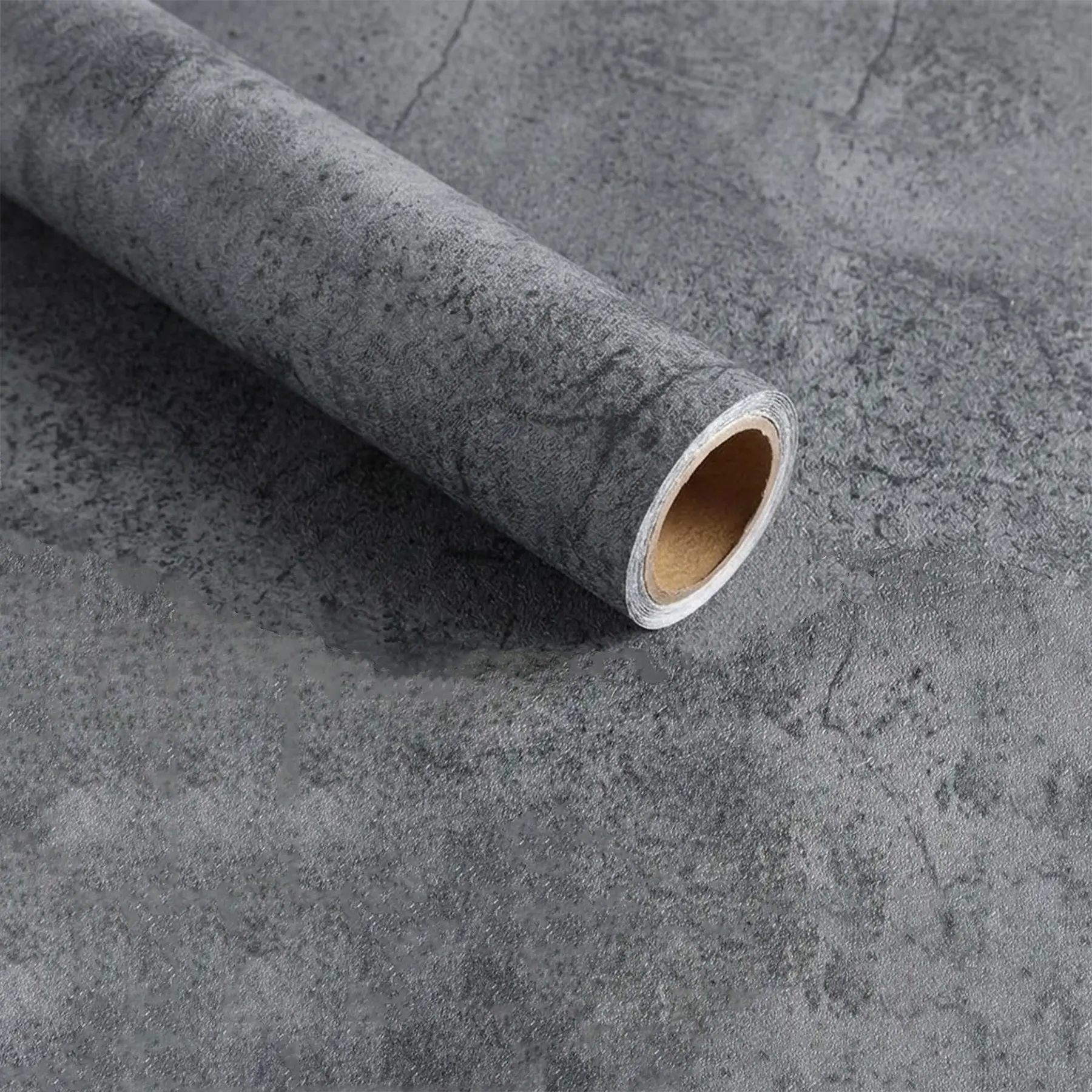 Concrete Self-Adhesive Film, Vintage Raw Cement Texture, Anti-Scratch Bubble-Free, Ideal for DIY Bedroom Desk Upgrade, Kitchen Use