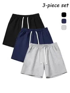 Unisex Casual Drawstring Waist Shorts, Soft Warm Fabric for All Seasons, Simple Design, Suitable for Any Occasion, Gym Shorts, Plain Drawstring Shorts