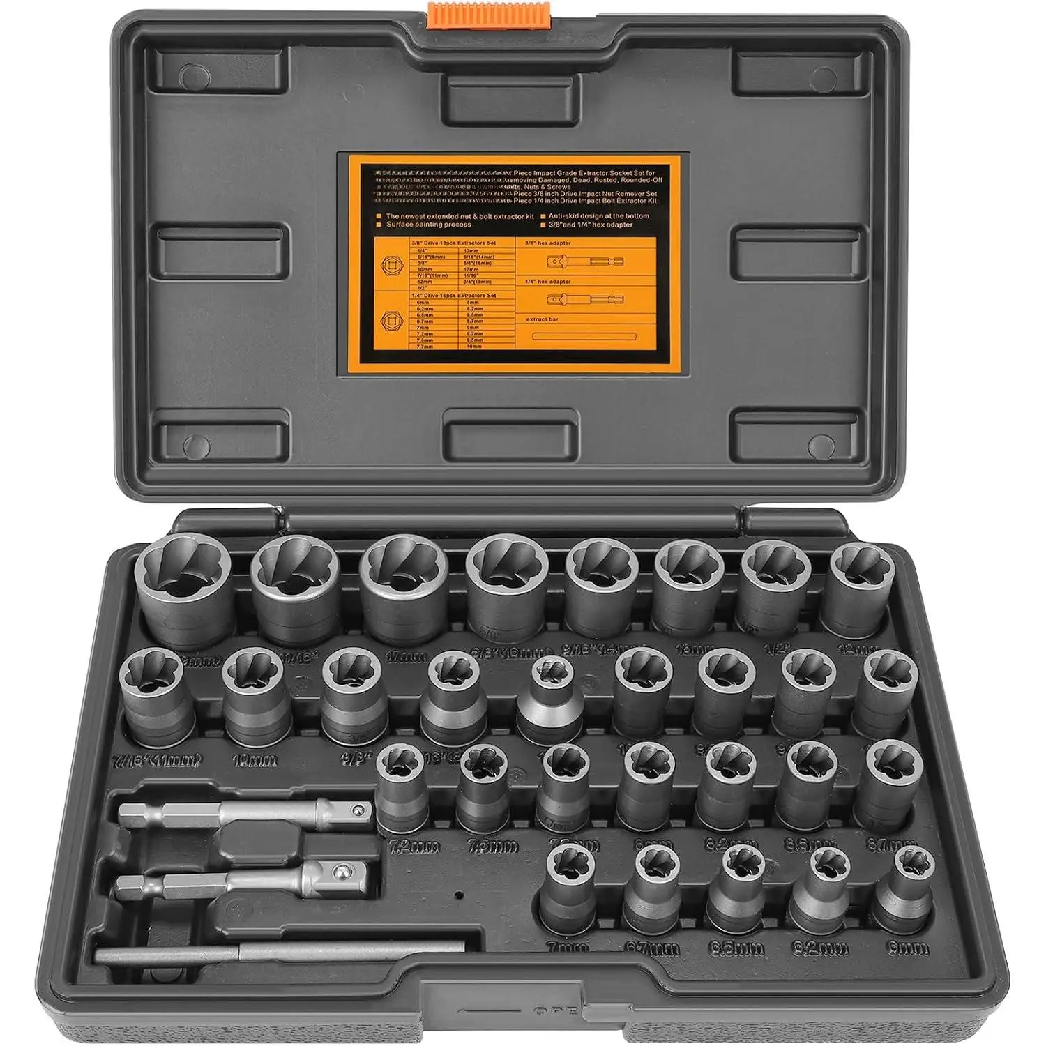 Upgrade Bolt Extractor Kit, Stripped Bolt Extractor Socket Set