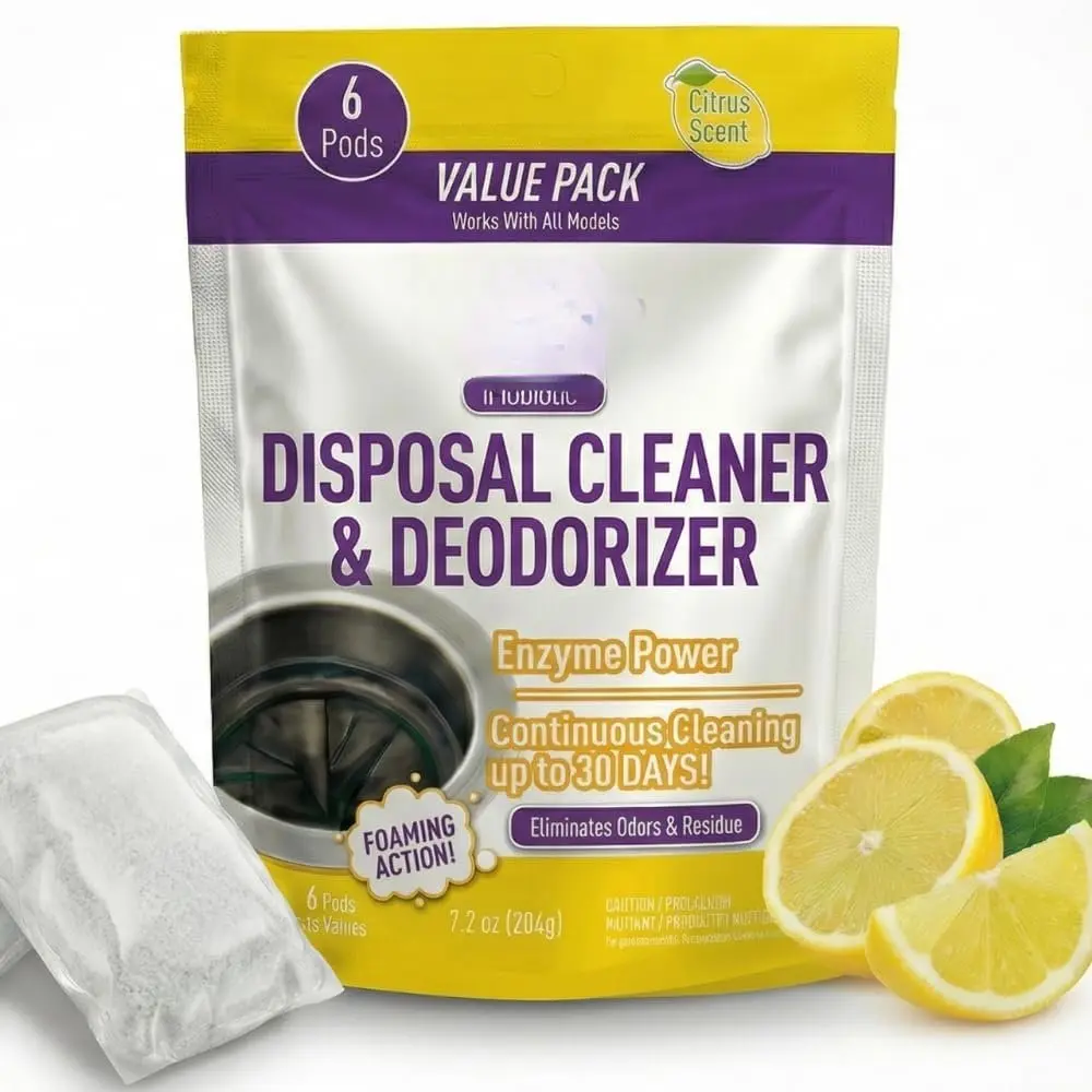 Foaming Garbage Disposal Cleaner Pods with Biotic –  Garbage Disposal Foaming Action for Sink,   & Odor Removal – Disposal Cleaner Pods, 6 Pack