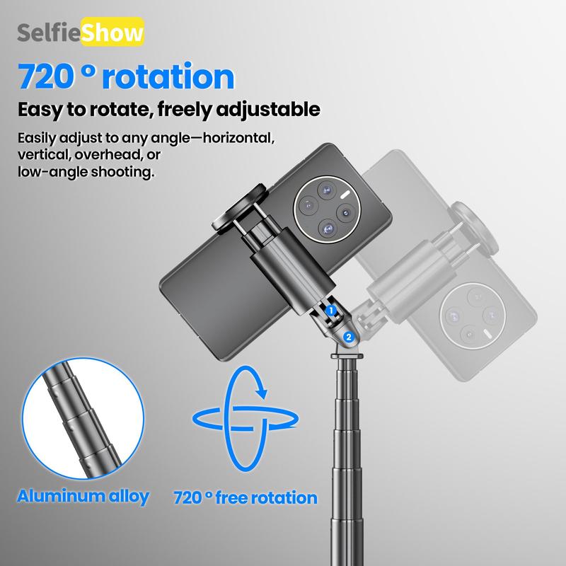 Selfie Stick Tripod, Automatic Pop-Up Tripod with Magnetic Remote Control, Selfie Stick Tripod for Smartphone